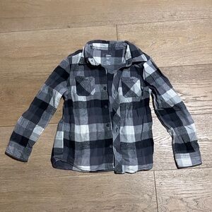 Sonoma Black and White Plaid Button-Up Shirt